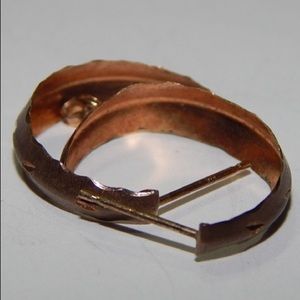 Vintage Solid 14K Rose Gold Half Hoop Earrings